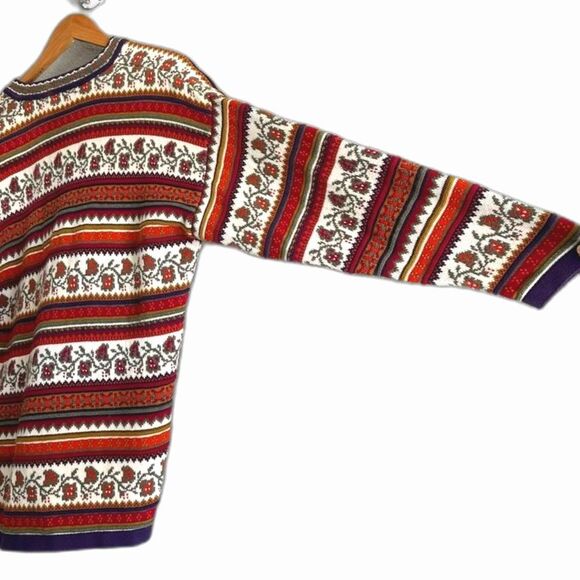 Delia McKain Cardigan Multi Color Thick Knit Sweater Button Up V Neck Sz Small - Picture 5 of 8